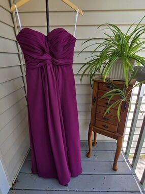 Christina Wu Strapless Sweetheart Maxi Dress in Sangria